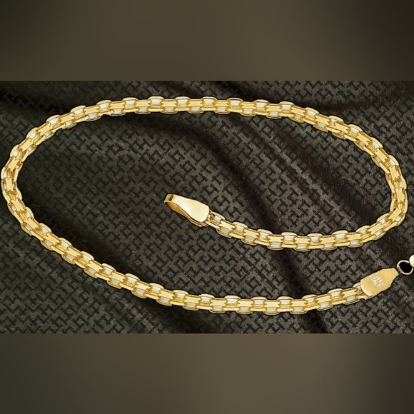 14k Bonded stamped Italian link anklet - Picture 1 of 1